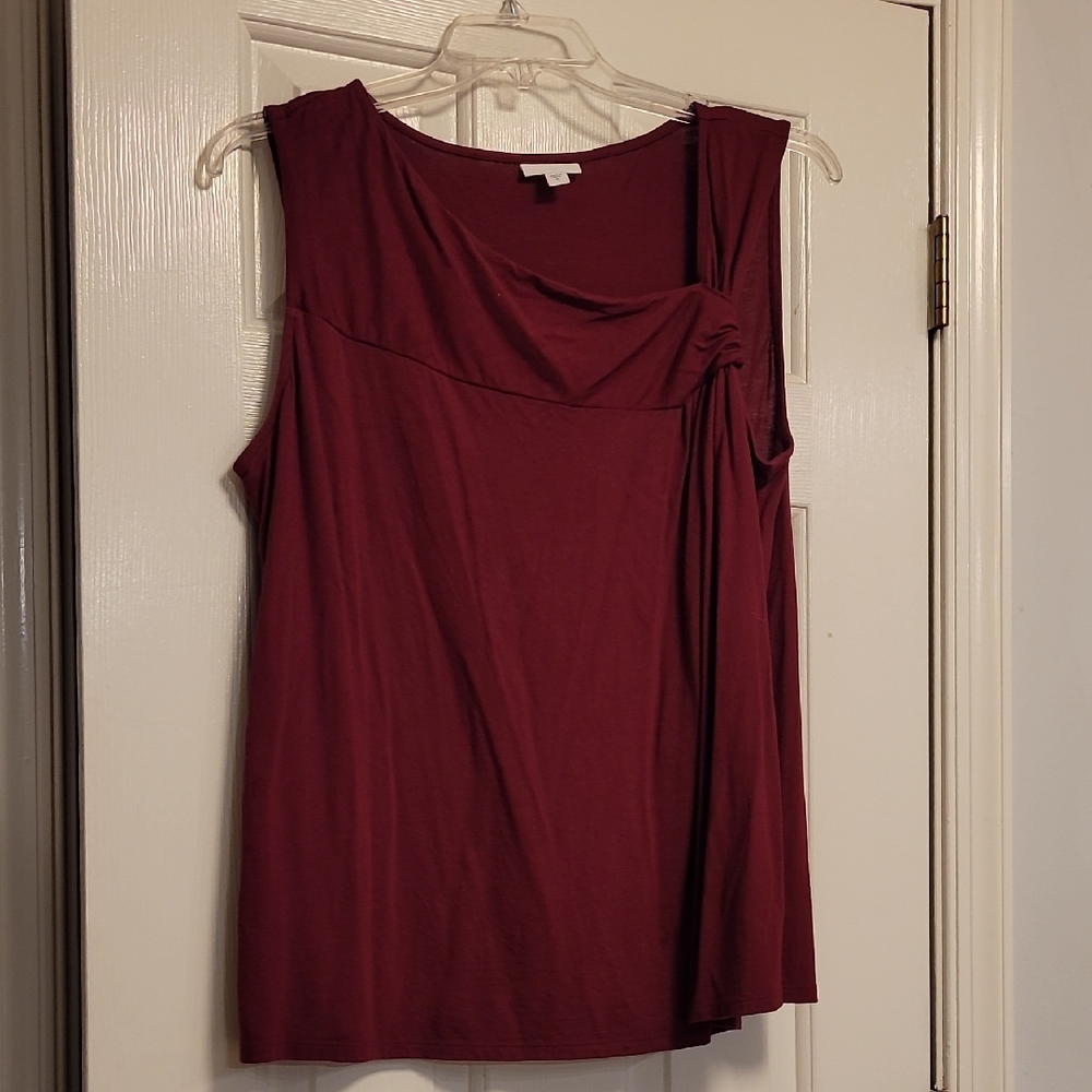 J. Jill Rich Wine Colored Top. Great For Layering. Drapes Nicely